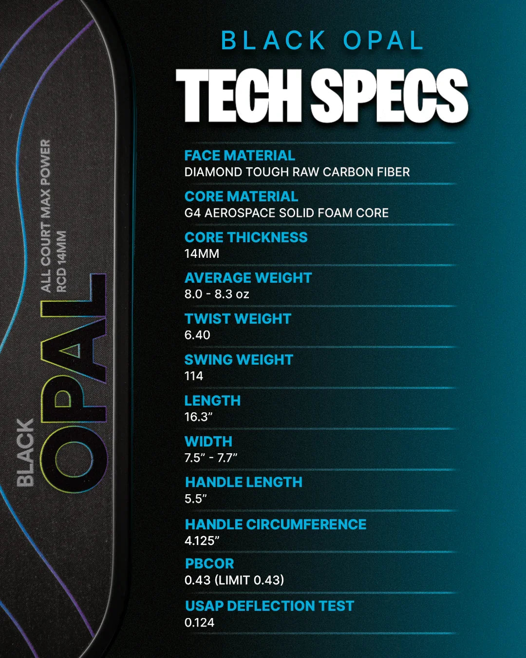 Six Zero Black Opal Pickleball Paddle